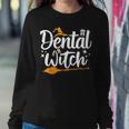 Dental Witch Hats Halloween Broom Stick Ghost Dentist Sweatshirt Gifts for Her