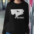 Detroit Illustration Map Sweatshirt Gifts for Her