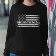 Distressed Defund The Media American Flag Sweatshirt Gifts for Her