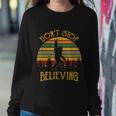 Dont Stop Believing Bigfoot Rock And Roll Retro Sasquatch Sweatshirt Gifts for Her