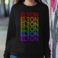 Elton Wordmark Pattern Retro Style Sweatshirt Gifts for Her