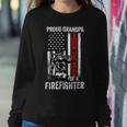 Firefighter Proud Grandpa Of A Firefighter Back The Red American Flag V2 Sweatshirt Gifts for Her