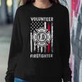 Firefighter Red Line Flag Fireman Wife Mom Volunteer Firefighter V2 Sweatshirt Gifts for Her