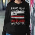 Firefighter Red Line Flag Proud Mom Of A Wildland Firefighter Sweatshirt Gifts for Her