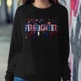 Firefighter Retro American Flag Firefighter Jobs 4Th Of July Fathers Day Sweatshirt Gifts for Her