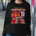 Firefighter This Little Firefighter Is 9 Years Old 9Th Birthday Kid Boy Sweatshirt Gifts for Her