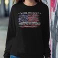 Firefighter Vintage Usa American Flag Worlds Best Firefighter Dad Funny Sweatshirt Gifts for Her