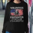 Firefighter Volunteer Firefighter Lifestyle Fireman Usa Flag Sweatshirt Gifts for Her