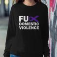 Fuck Domestic Violence Purple Ribbon Domestic Violence Sweatshirt Gifts for Her