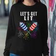 Funny 4Th Of July Lets Get Lit 2021 Pun Sweatshirt Gifts for Her