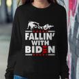 Funny Biden Falls Off Bike Joe Biden Fallin With Biden Sweatshirt Gifts for Her