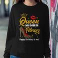 Funny Queen Was Born In February Happy Birthday To Me Leopard Shoe Gift Sweatshirt Gifts for Her