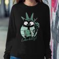 Funny Statue Of Liberty Cat | Liberkitty 4Th July Black Cat Sweatshirt Gifts for Her
