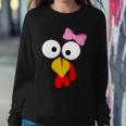 Girl Turkey Face Pink Bow Thanksgiving Day Tshirt Sweatshirt Gifts for Her