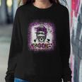 Halloween Spooky Mama Bleached Messy Bun V2 Sweatshirt Gifts for Her