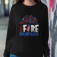 Happy 4Th Of July Little Firecracker Patriotic American Flag Sweatshirt Gifts for Her