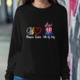 Happy Peace Love 4Th Of July Sublimation Sweatshirt Gifts for Her