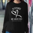 Heart In September We Wear Red Blood Cancer Awareness Ribbon Sweatshirt Gifts for Her