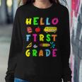 Hello Miss First Grade Back To School Teachers Kida Sweatshirt Gifts for Her
