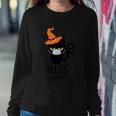 Hiss Off Cat Witch Hat Halloween Quote Sweatshirt Gifts for Her