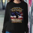 I Stand For Our Flag Kneel For The Cross Proud American Christian Sweatshirt Gifts for Her