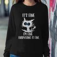 Its Fine Im Fine Everything Is Fine Funny Cat Teacher Tshirt Sweatshirt Gifts for Her