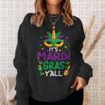 Its Mardi Gras Yall Mardi Gras Party Mask Costume Men Women Sweatshirt Graphic Print Unisex Gifts for Her