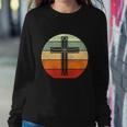 Jesus Retro Cross Christ God Faith Religious Funny Christian Sweatshirt Gifts for Her