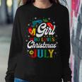 Just A Girl Who Loves Christmas In July Women Girl Beach Sweatshirt Gifts for Her