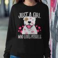 Just A Girl Who Loves Pit Bulls Dog Love R Dad Mom Boy Girl Sweatshirt Gifts for Her