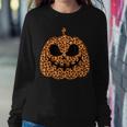 Leopard Jack O Lantern Pumpkin Halloween Print Lazy Costume Sweatshirt Gifts for Her