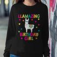 Llama Birthday Party Llamazing Gift Girl Rainbow Hearts Gift Sweatshirt Gifts for Her