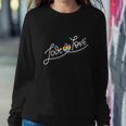 Love Is Love Script Gay Pride Colorful Rainbow Heart Sweatshirt Gifts for Her