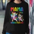 Mama Of The Birthday Girl Dabbing Princess Unicorn Mom Sweatshirt Gifts for Her