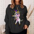 Mardi Gras Flossing Unicorn Jester Hat Unicorn Gifts Men Women Sweatshirt Graphic Print Unisex Gifts for Her