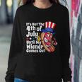 Mens Funny 4Th Of July Hot Dog Wiener Comes Out Adult Humor Gift Sweatshirt Gifts for Her