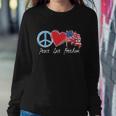 Patriotic Retro Peace Love Freedom Usa Flag 4Th Of July Sweatshirt Gifts for Her