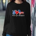 Peace Love Dachshund Funny 4Th Of July American Flag Sweatshirt Gifts for Her