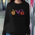 Peace Love Halloween Funny Halloween Quote Sweatshirt Gifts for Her