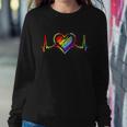 Rainbow Heartbeat Lgbt Gay Pride Great Gift Sweatshirt Gifts for Her