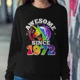 Rainbow Unicorn Awesome Since 1972 50Th Birthday Sweatshirt Gifts for Her