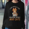 Reading Books And Cats Cat Book Lovers Reading Book Sweatshirt Gifts for Her