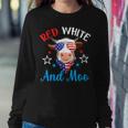 Red White And Moo 4Th Of July Cow Usa Flag Farmer Patriotic V2 Sweatshirt Gifts for Her