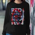 Red White And Pew 4Th Of July Patriotic Gun American Flag Sweatshirt Gifts for Her