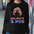Red White And Pug Funny Usa Dog 4Th July Sweatshirt Gifts for Her