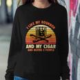Retro I Like My Bourbon And My Cigar And Maybe Three People Funny Quote Tshirt Sweatshirt Gifts for Her