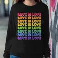 Retro Love Is Love Lgbt Rainbow Sweatshirt Gifts for Her
