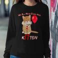 Scary We All Meow Down Here Clown Cat Kitten Sweatshirt Gifts for Her