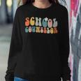 School Counselor Groovy Retro Vintage Sweatshirt Gifts for Her