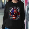 Skull Headphone Usa Flag 4Th Of July Sweatshirt Gifts for Her